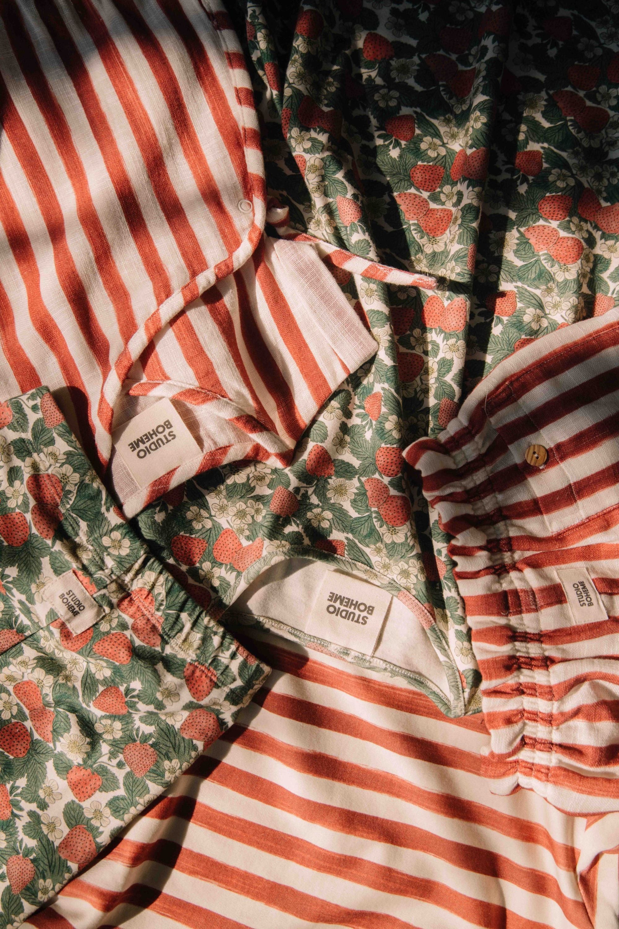 【予約／送料無料】<STUDIO BOHEME PARIS> BLOUSE PRASLIN - RED STRIPES（12M-8Y）