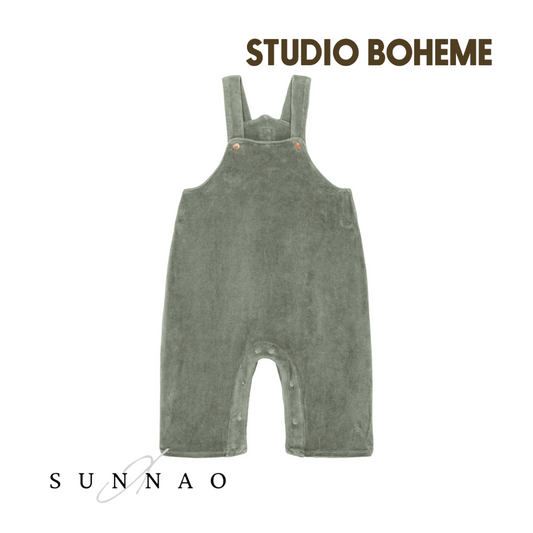 【予約／送料無料】<STUDIO BOHEME PARIS> OVERALL HOMER - GREEN GREY （12-36M）