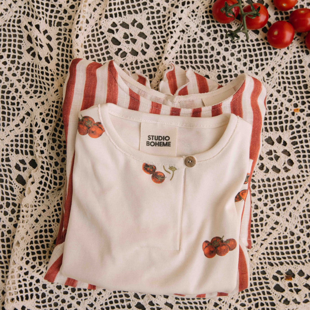 【予約／送料無料】<STUDIO BOHEME PARIS> BLOUSE PRASLIN - RED STRIPES（12M-8Y）