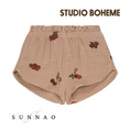 Gallery viewerに画像を読み込む, 【予約／送料無料】<STUDIO BOHEME PARIS> SHORTS GEORGETTE - NOUGAT / TOMATO（18M-8Y）
