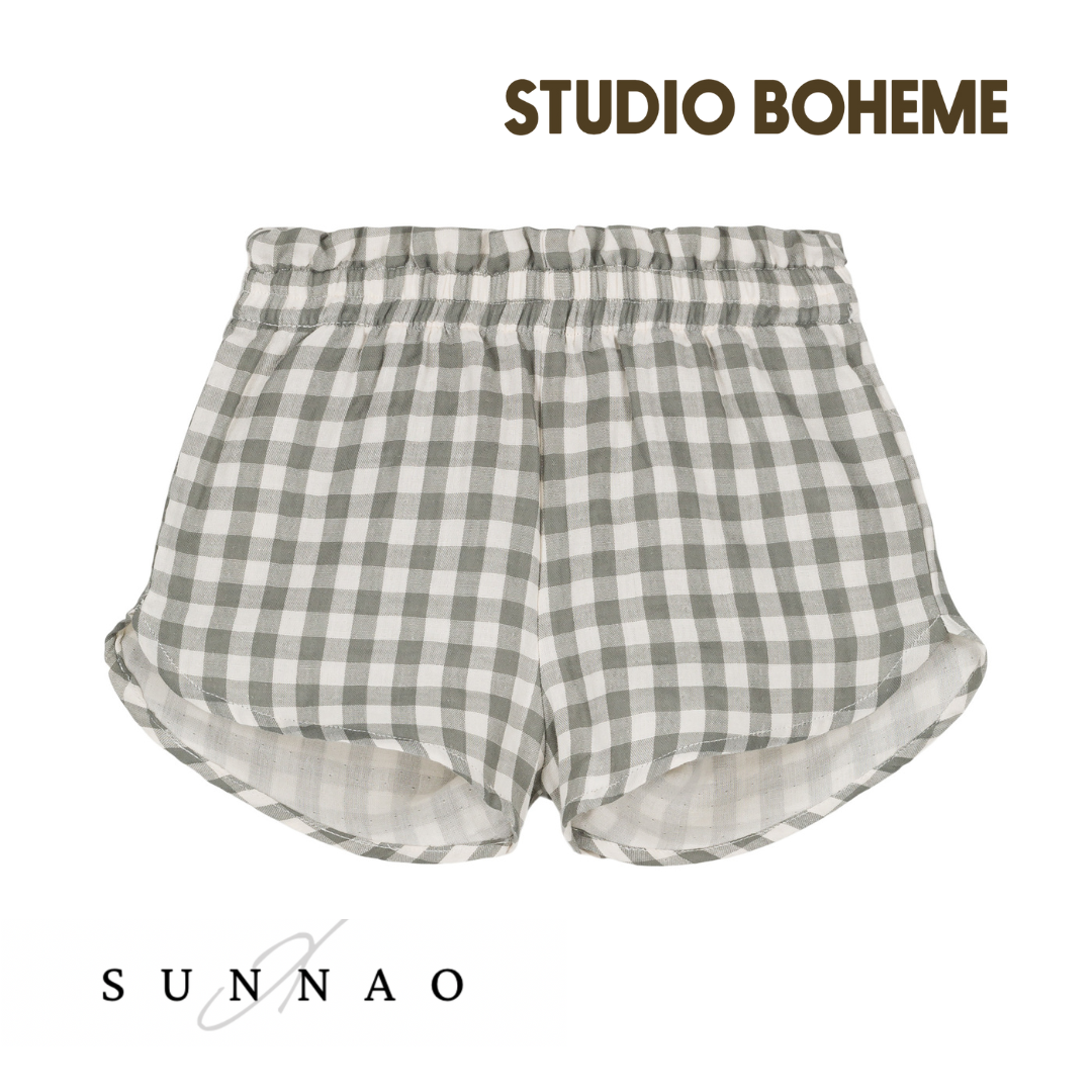 【予約／送料無料】<STUDIO BOHEME PARIS> SHORTS GEORGETTE - GINGHAM（18M-8Y）