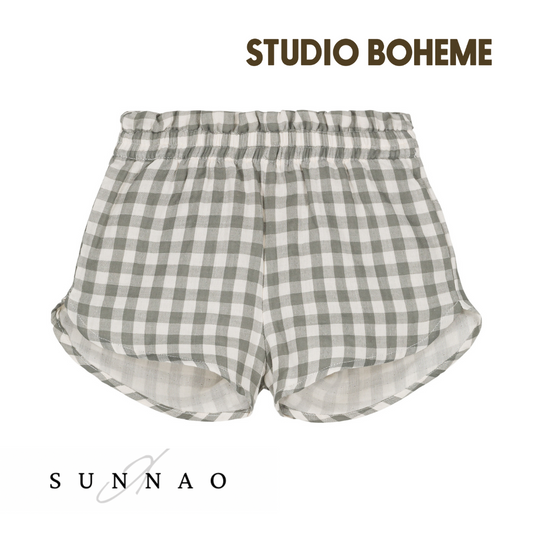 【予約／送料無料】<STUDIO BOHEME PARIS> SHORTS GEORGETTE - GINGHAM（18M-8Y）