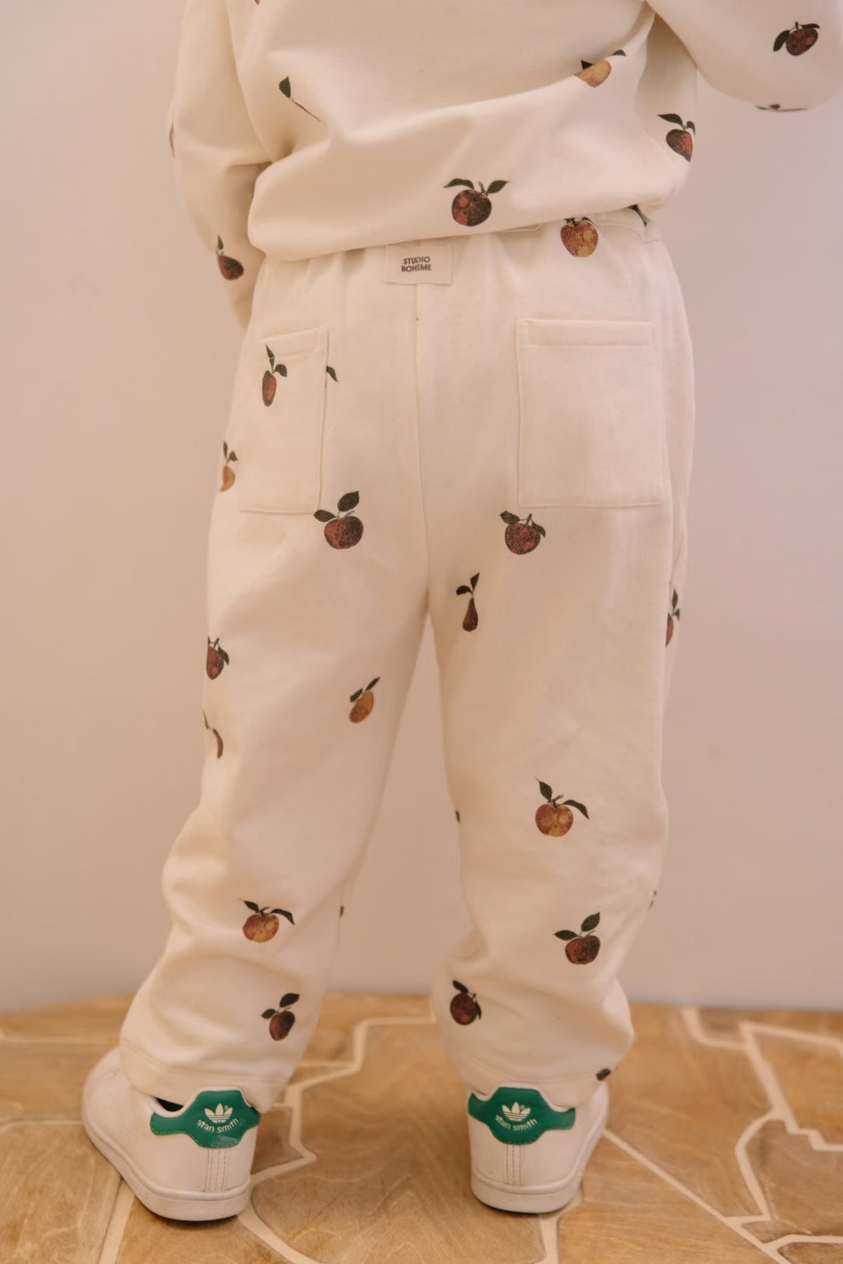 <STUDIO BOHEME PARIS> CARROT PANTS - ECRU/APPLES（12M-36M）