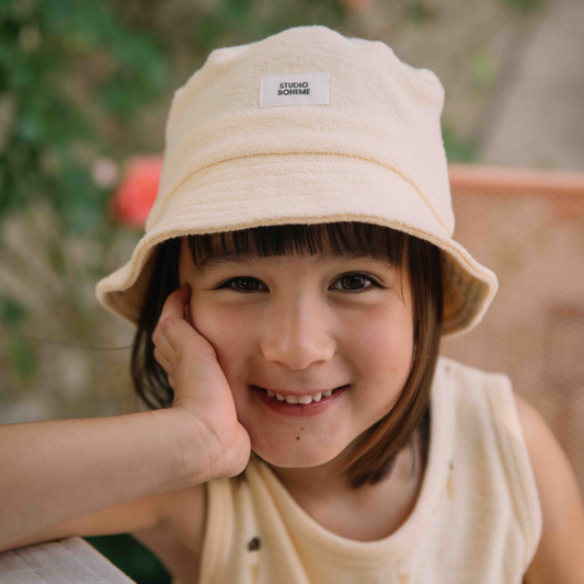 【予約／送料無料】<STUDIO BOHEME PARIS> BUCKET HAT NIKO - VANILLA（1-5Y）