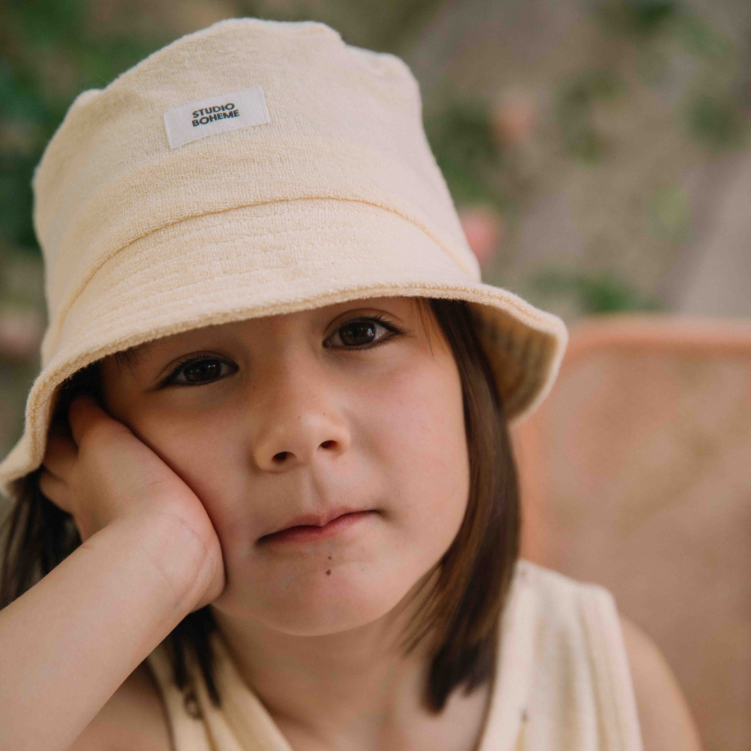 【予約／送料無料】<STUDIO BOHEME PARIS> BUCKET HAT NIKO - VANILLA（1-5Y）