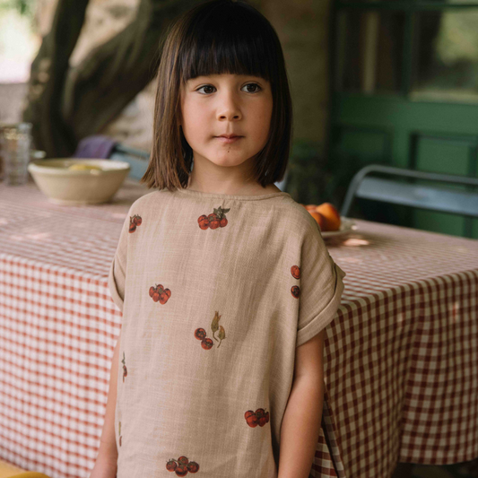 【予約／送料無料】<STUDIO BOHEME PARIS> BLOUSE PRASLIN - NOUGAT / TOMATO（12M-8Y）