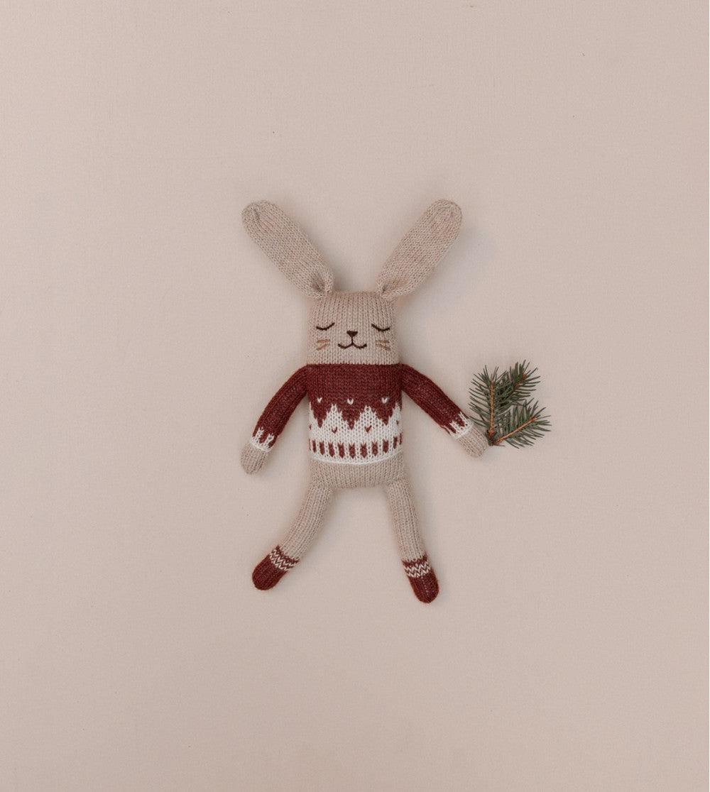 <Main Sauvage>Bunny knit toy - Sienna jacquard sweater