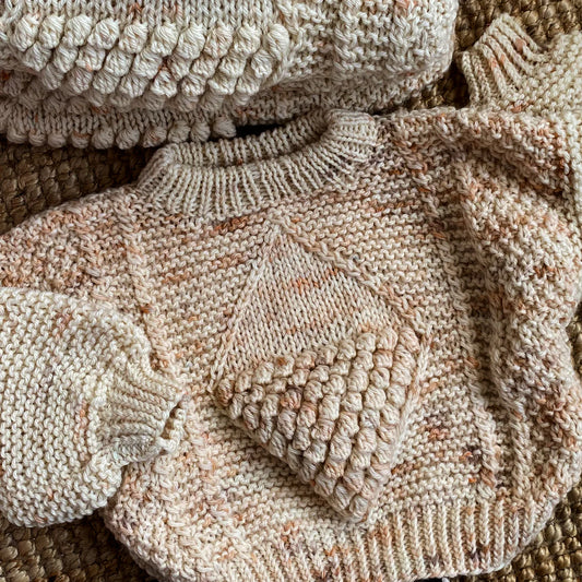 <FLUFFWEAR>SUPER WASH MERINO WOOL YARN - CARAMEL CONFETTI