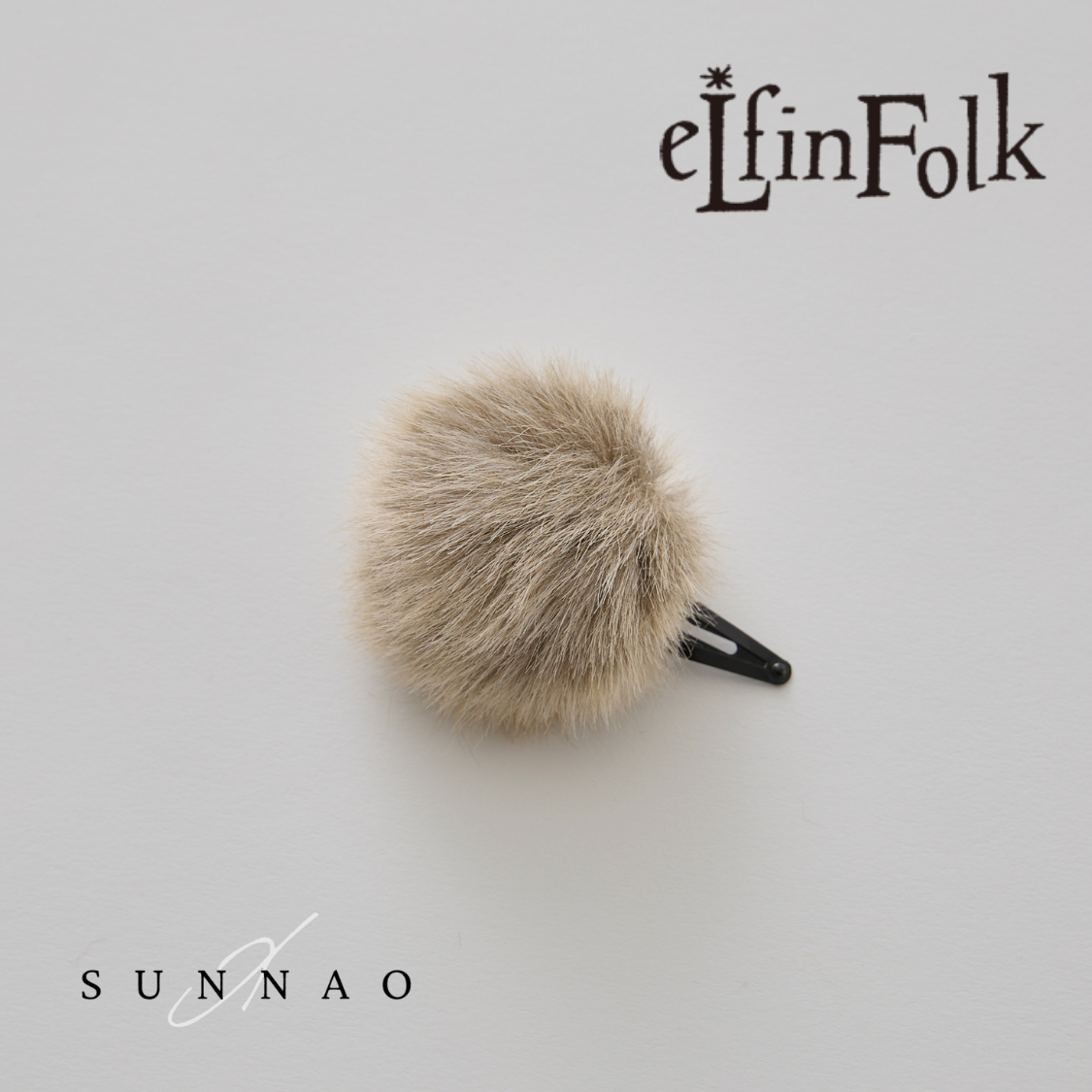 <eLfinFolk> Fur Hair Clip - beige