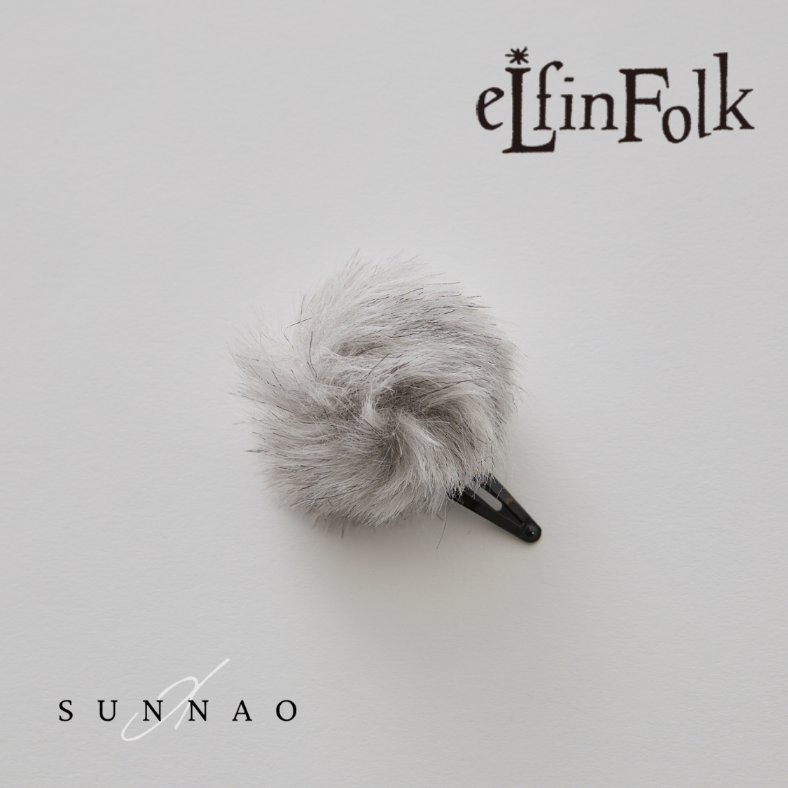 <eLfinFolk> Fur Hair Clip - light gray