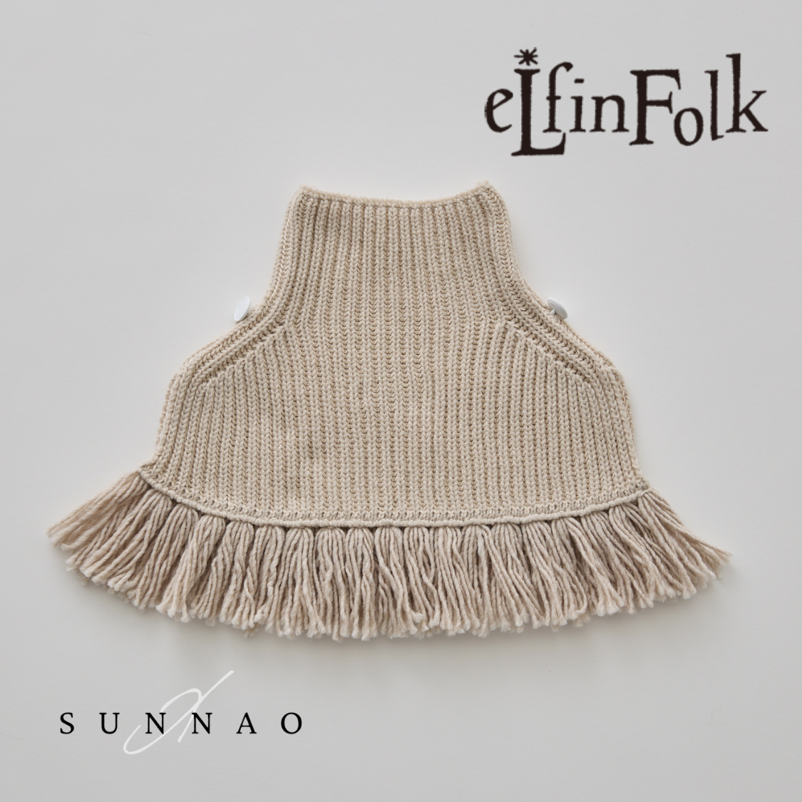 <eLfinFolk> Rib knit Knights cape Ⅱ - ivory