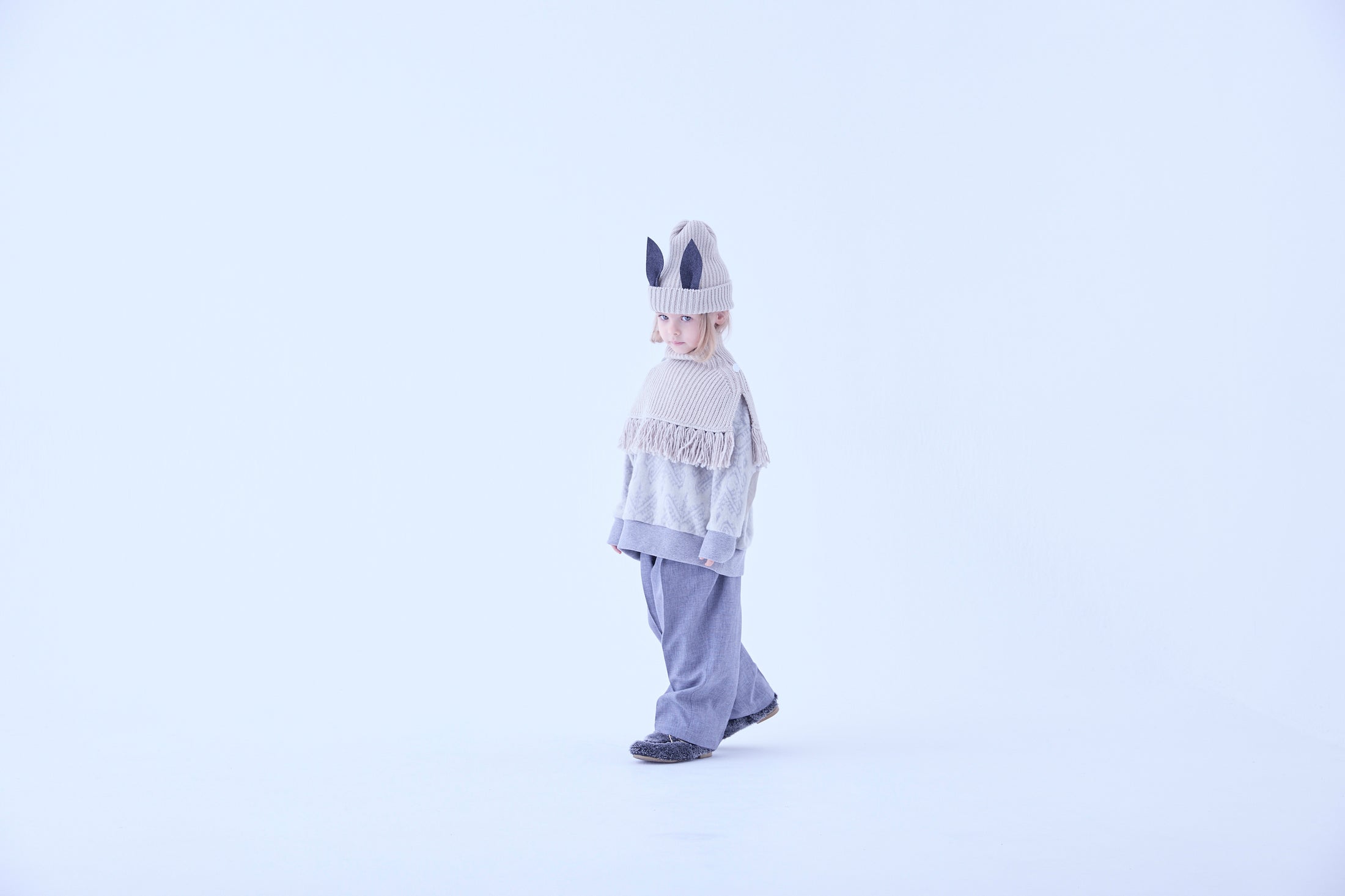 <eLfinFolk> Rib knit Knights cape Ⅱ - ivory