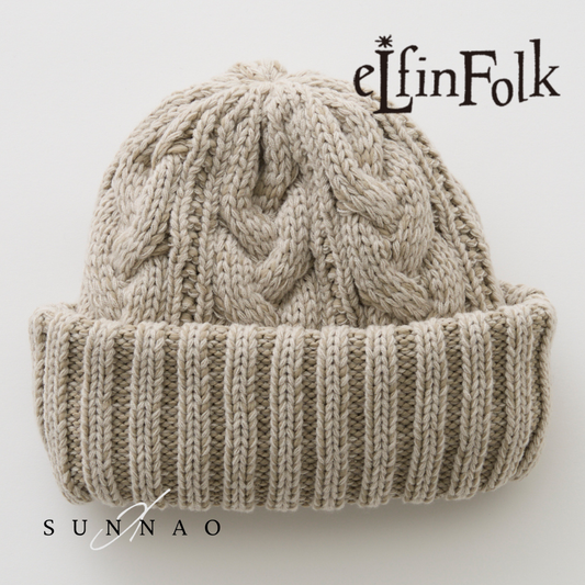 <eLfinFolk> Bulky Cable Beanie by CA4LA - beige