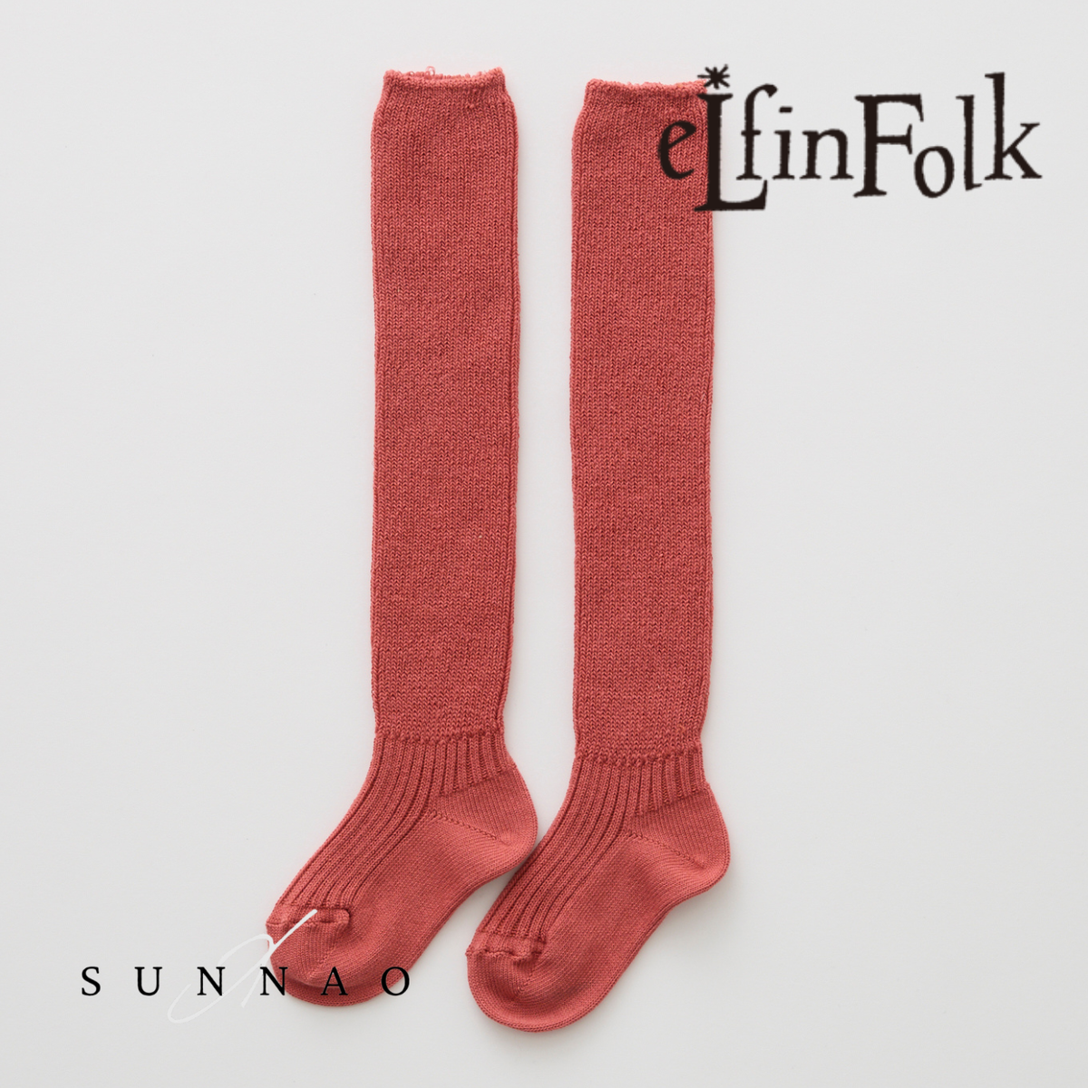 <eLfinFolk>Loose Knee-Hight Socks - coral