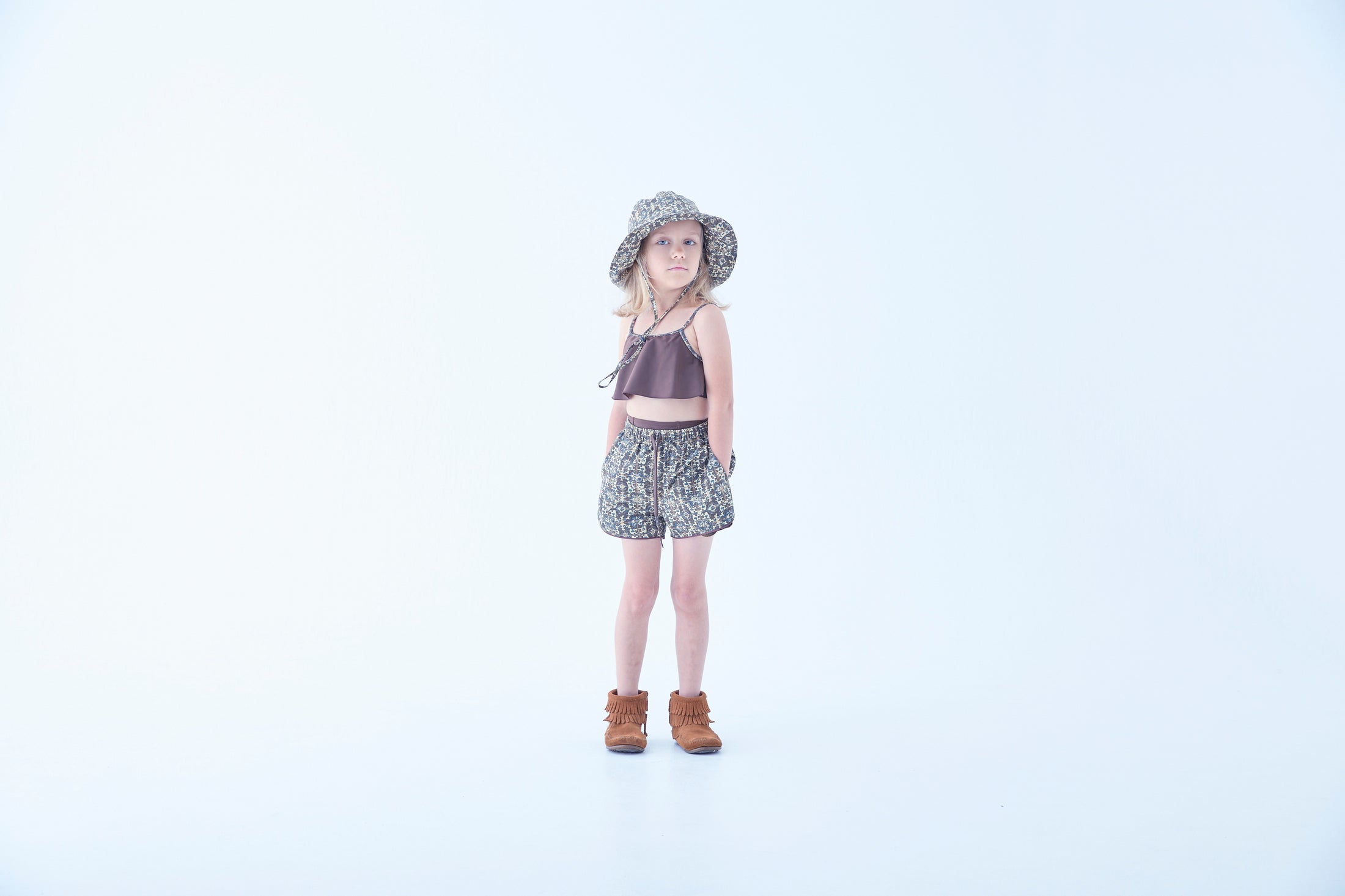 【予約/DROP2】<eLfinFolk> Old TiLe Printed Tulip Hat - brown