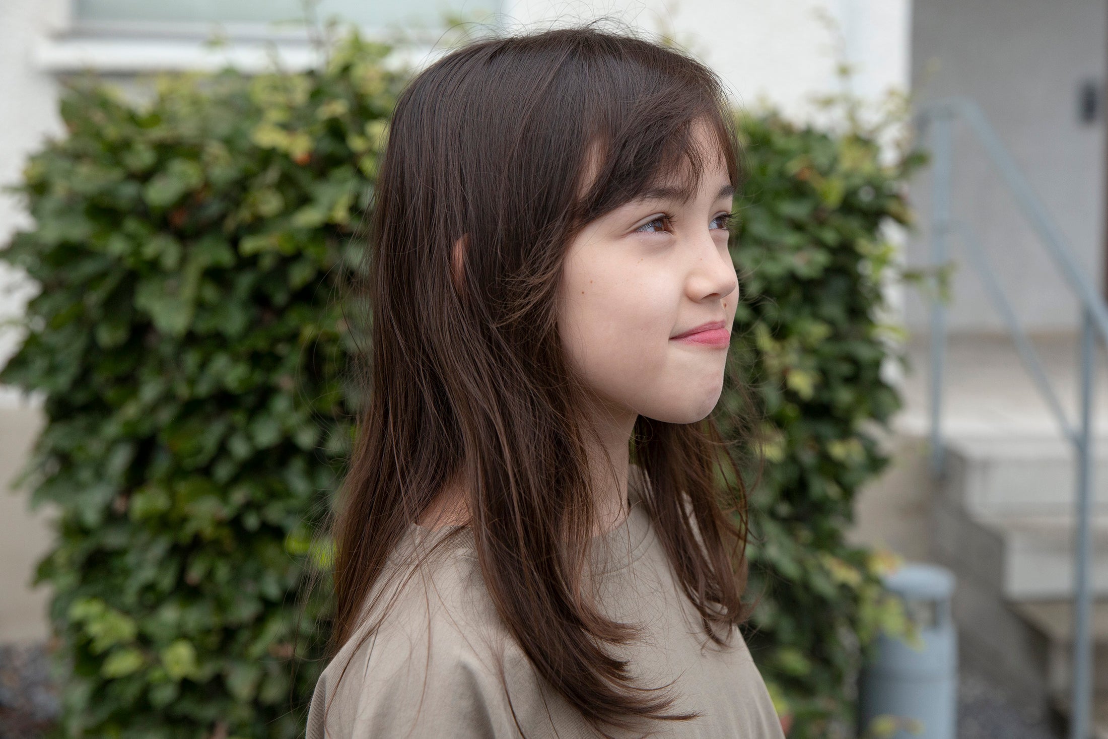<façade> Wide SS tee - Taupe　