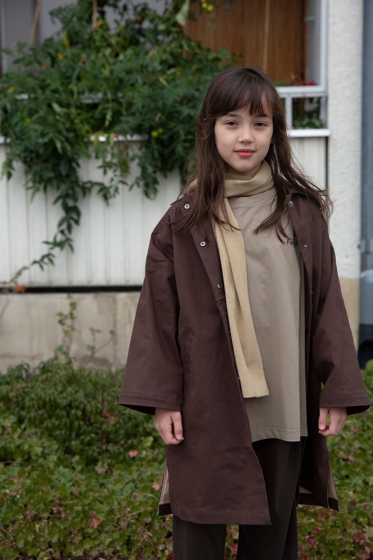 <façade> Wide SS tee - Taupe　