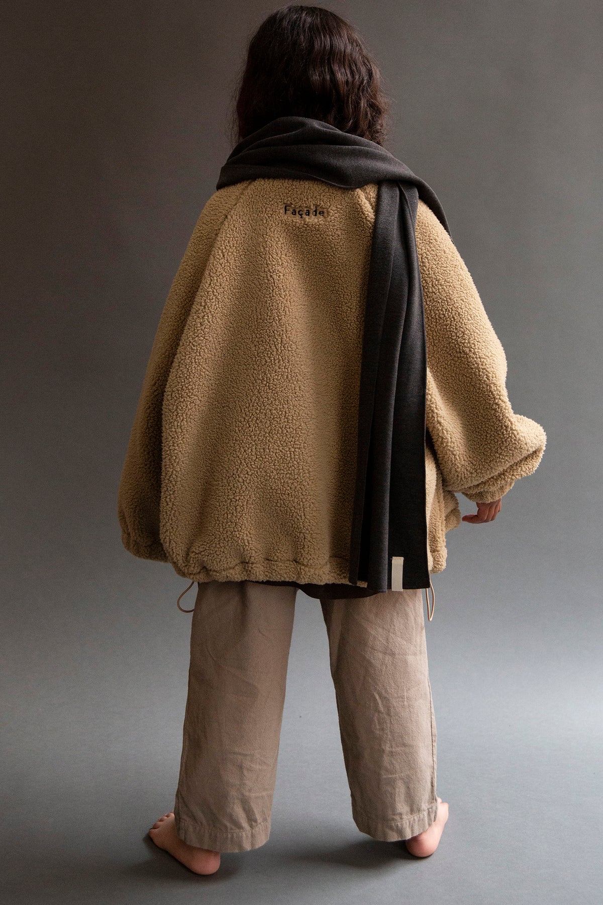 <façade> Teddy zip sweater - Camel