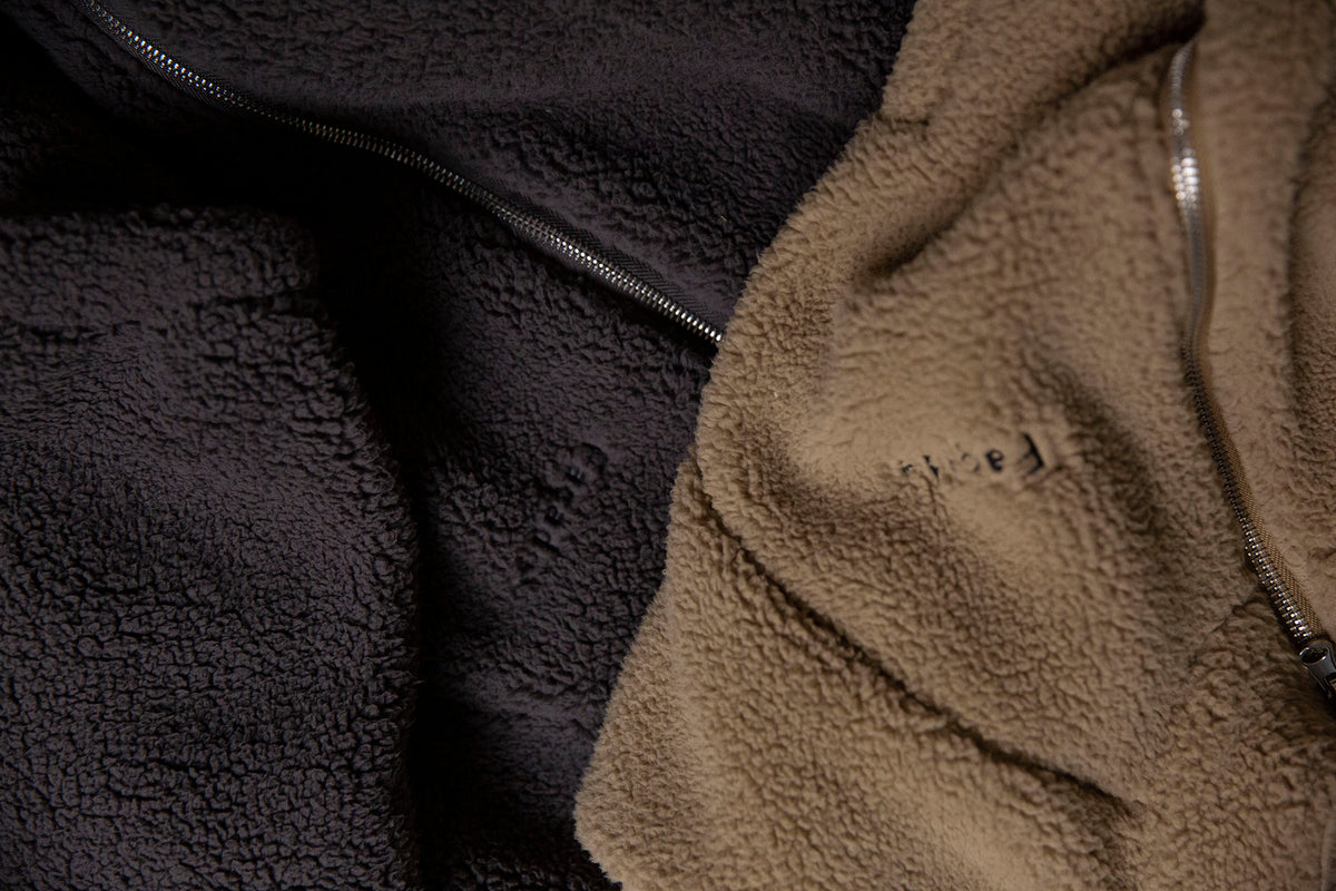 <façade> Teddy zip sweater - Camel