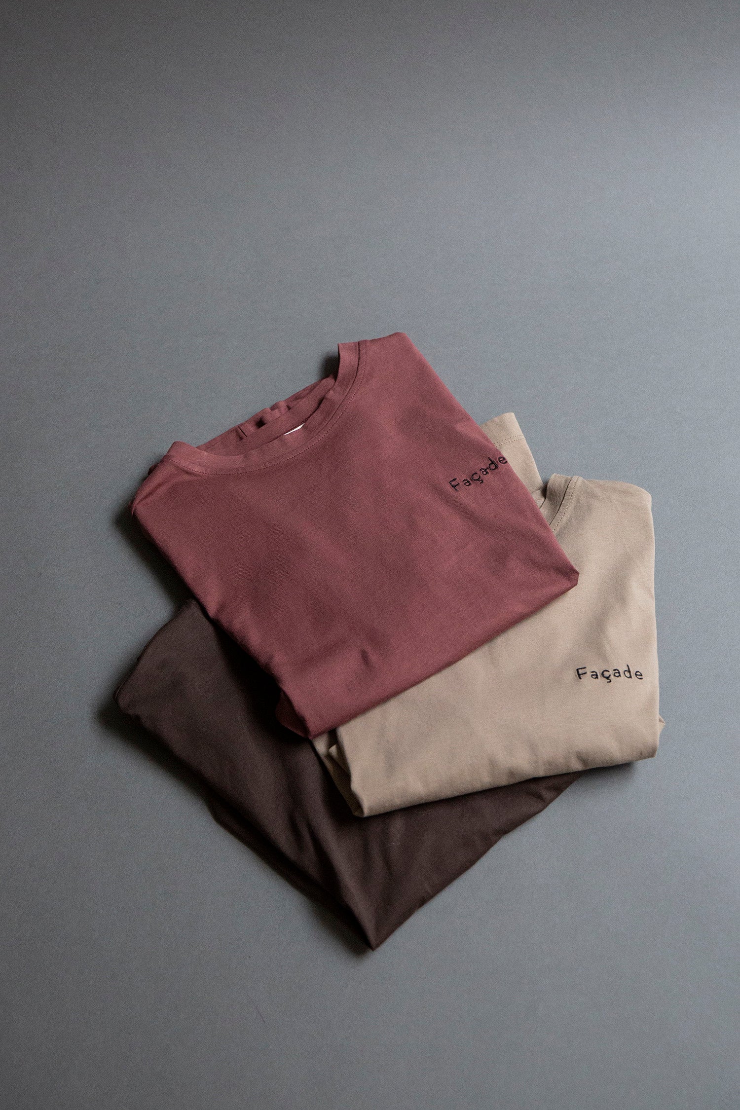 <façade> Wide LS tee - Coffee　