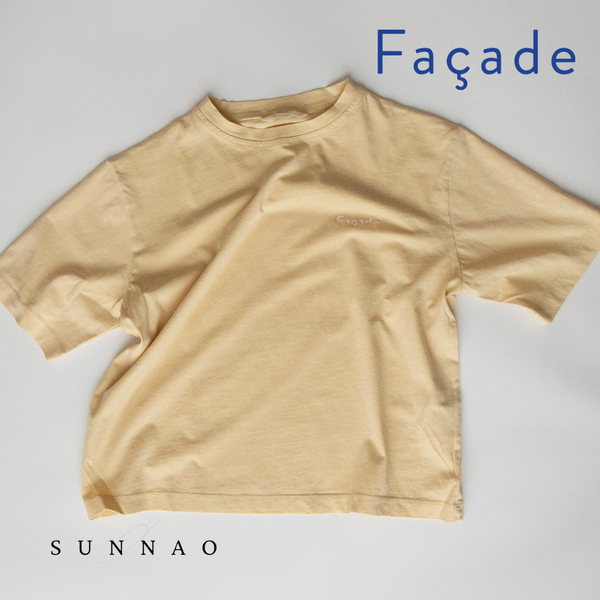 <façade> Wide SS tee - Butter　