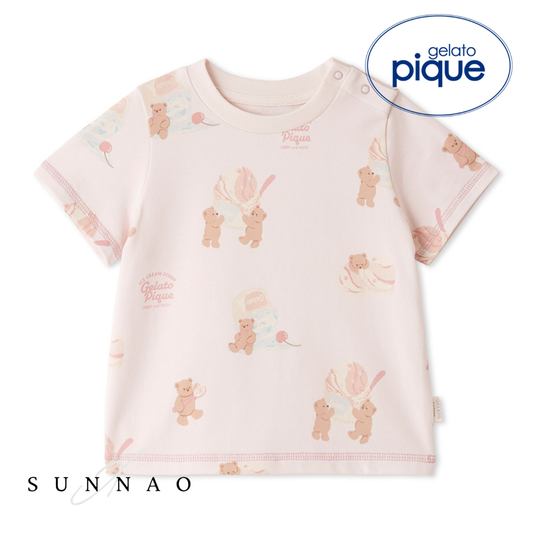 <gelato pique> BABY ice cream bear T  - PINK