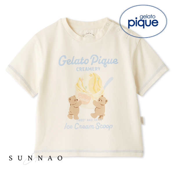 <gelato pique> BABY ice cream bear T - CREAM