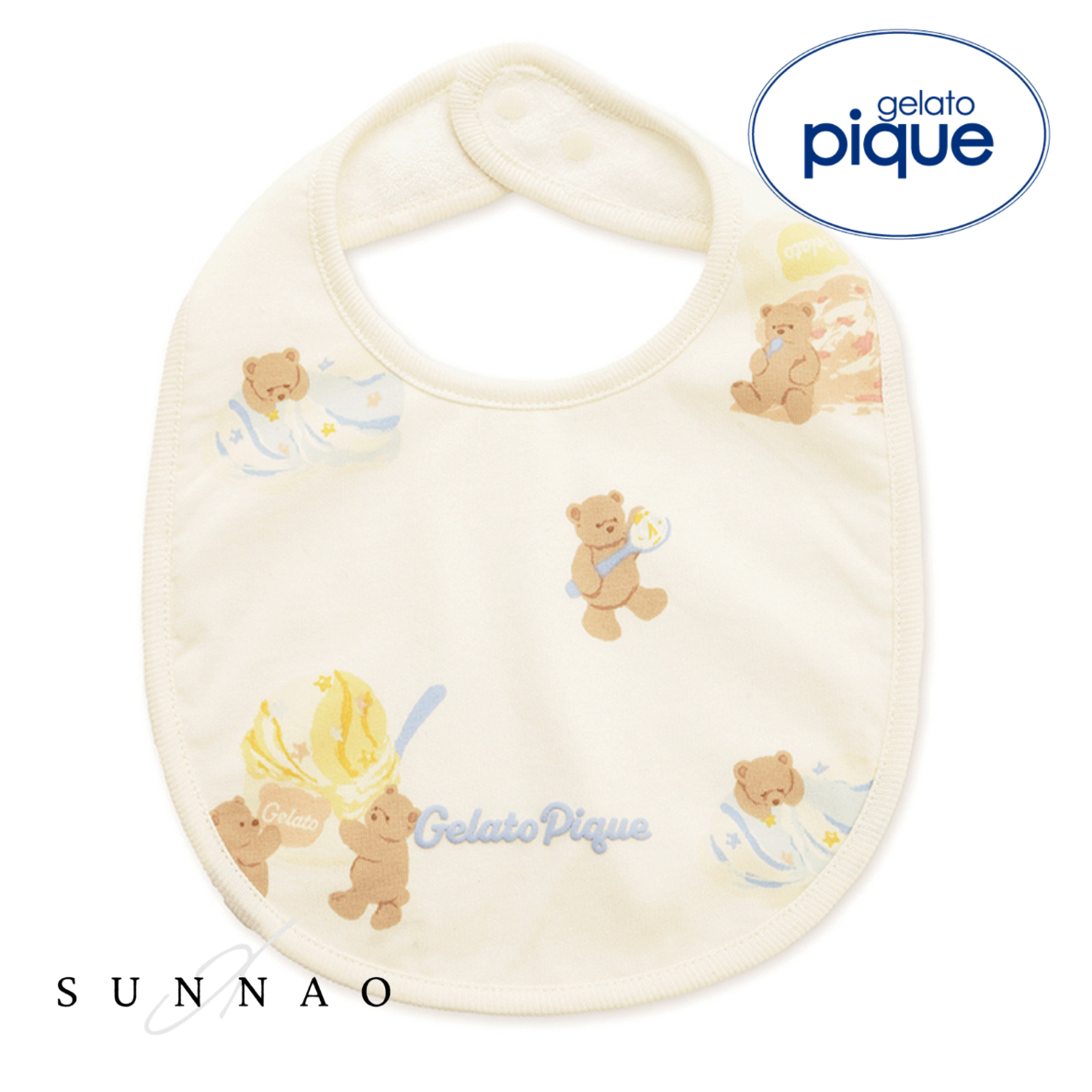 <gelato pique> BABY ice cream bear bib - CREAM　