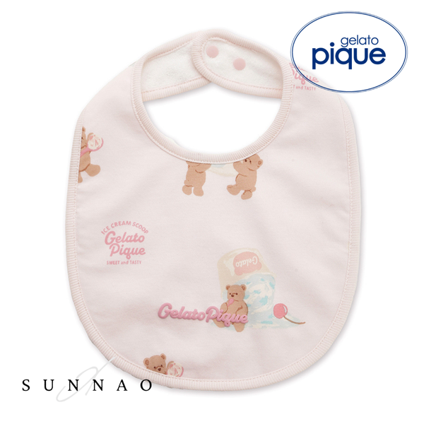 <gelato pique> BABY Ice cream bear bib - PINK