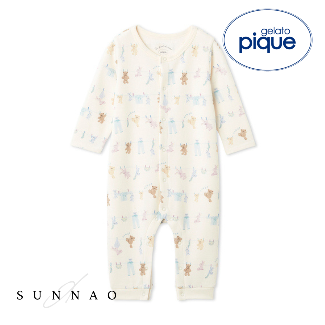 <gelato pique> Washing animal romper - OFF WHITE　