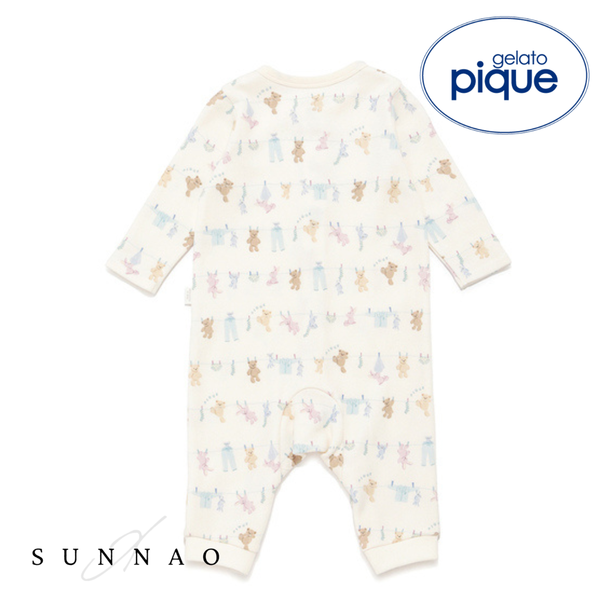 <gelato pique> Washing animal romper - OFF WHITE　