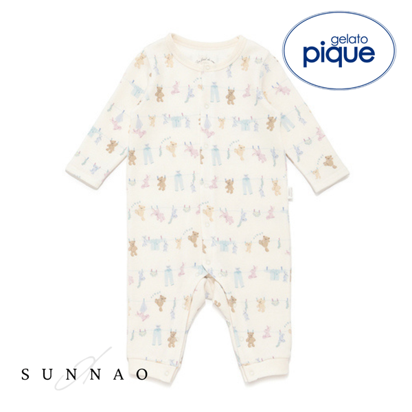 <gelato pique> Washing animal romper - OFF WHITE　