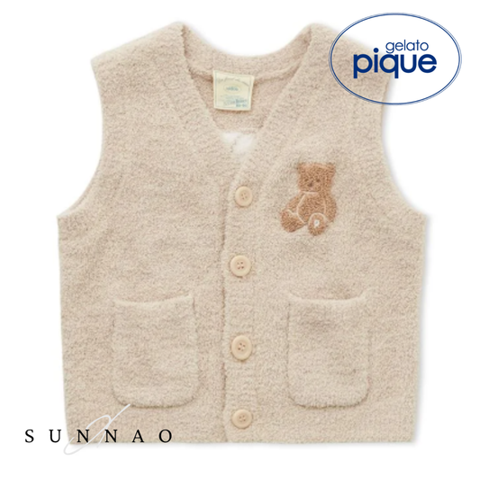<gelato pique> BABY POWDER BEAR VEST