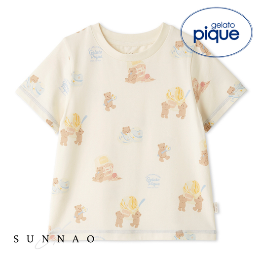 <gelato pique> BABY ice cream bear T  - CREAM