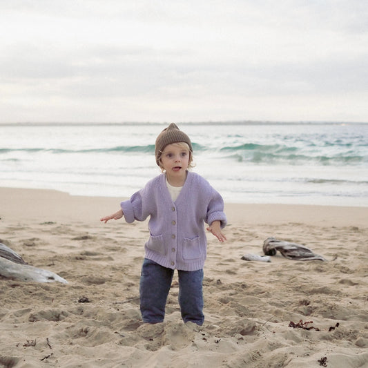 <GROWN> Pocket Cardigan - Iris（6-12M）