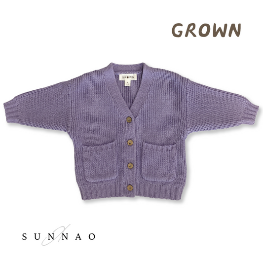 <GROWN> Pocket Cardigan - Iris（6-12M）