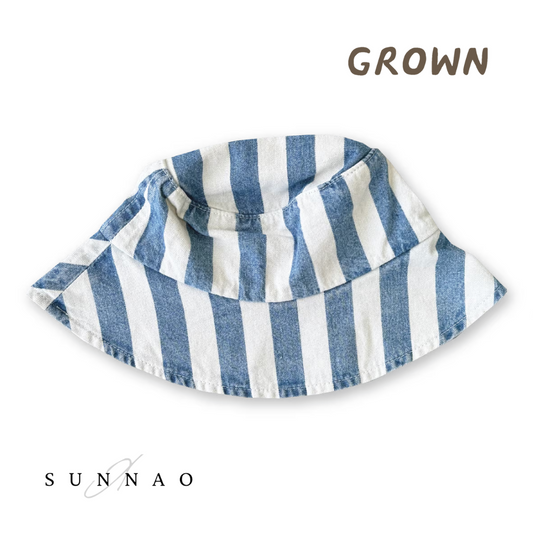 <GROWN> Denim Stripe Bucket Hat（L）