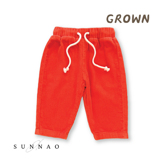 <GROWN>Organic Cord Pant Tomato（12M-6Y）