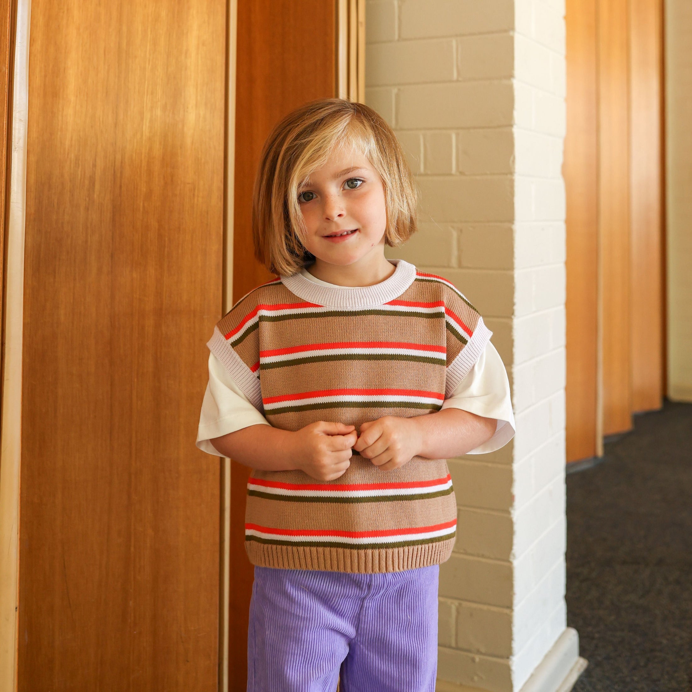 <GROWN> Organic Striped Vest（6M-6Y）