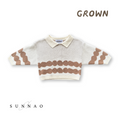 Gallery viewerに画像を読み込む, <GROWN> Pebble Collar Pull Over - Milk & Clay（6M-6Y）
