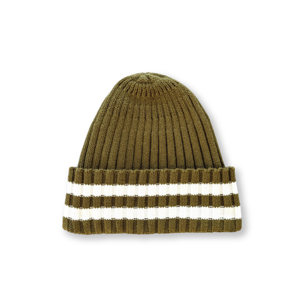 <GROWN> Organic Striped Pixie Beanie Herb（6M-6Y）