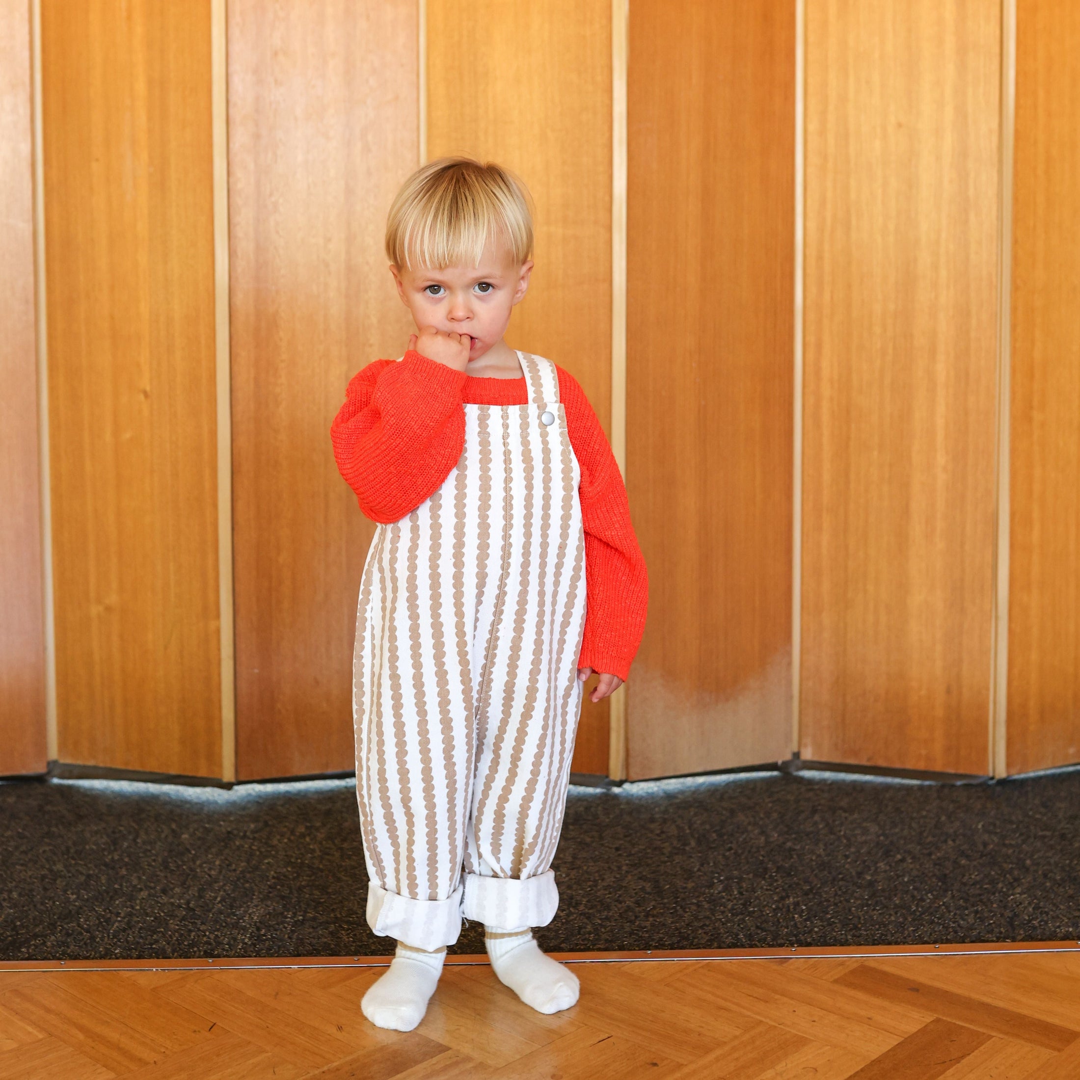 <GROWN>Everyday Organic Overalls - Stacked Pebble（6M-7Y）