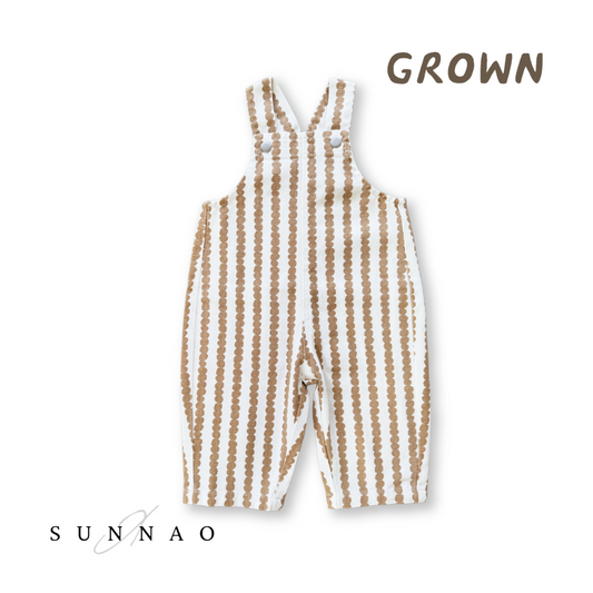 <GROWN>Everyday Organic Overalls - Stacked Pebble（6M-7Y）