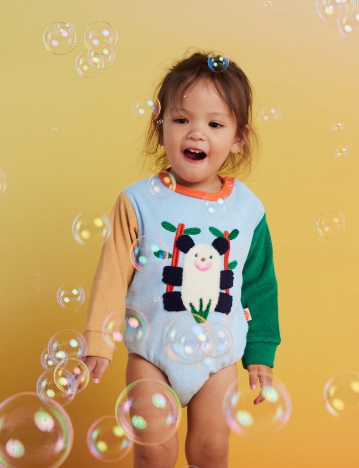 <Halcyon Nights> Terry Long Sleeve Bodysuit - Zoo Crew Blue