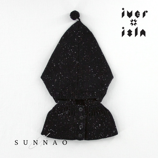 <iver and isla>  balaclava - noir tweed