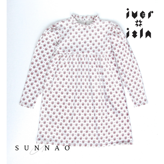 <iver and isla>  pima frill-neck dress - cameo