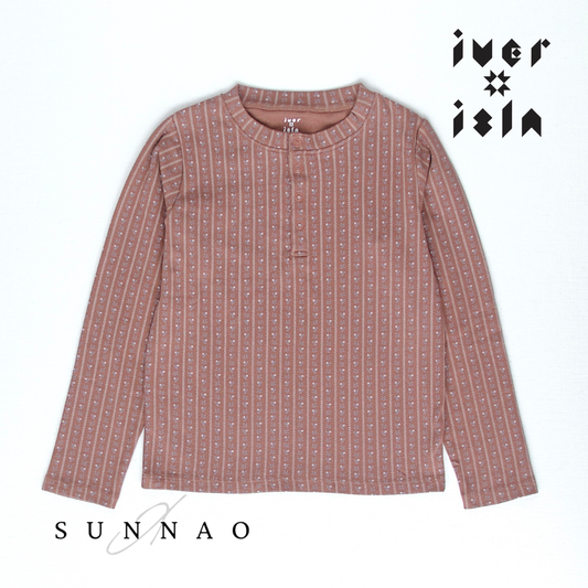 <iver and isla> pima henley top - wallpaper lace floral