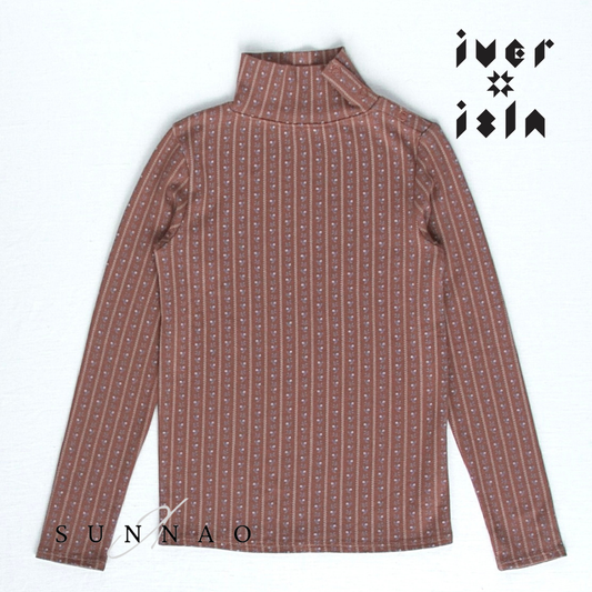 <iver and isla> pima snap turtleneck - wallpaper lace floral