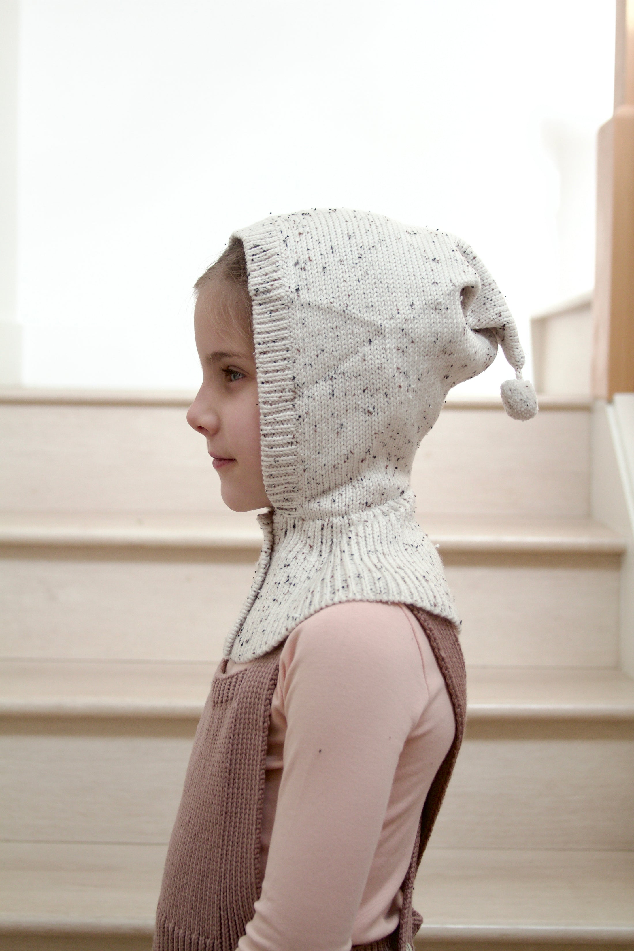 <iver and isla>  balaclava - snowdrop tweed