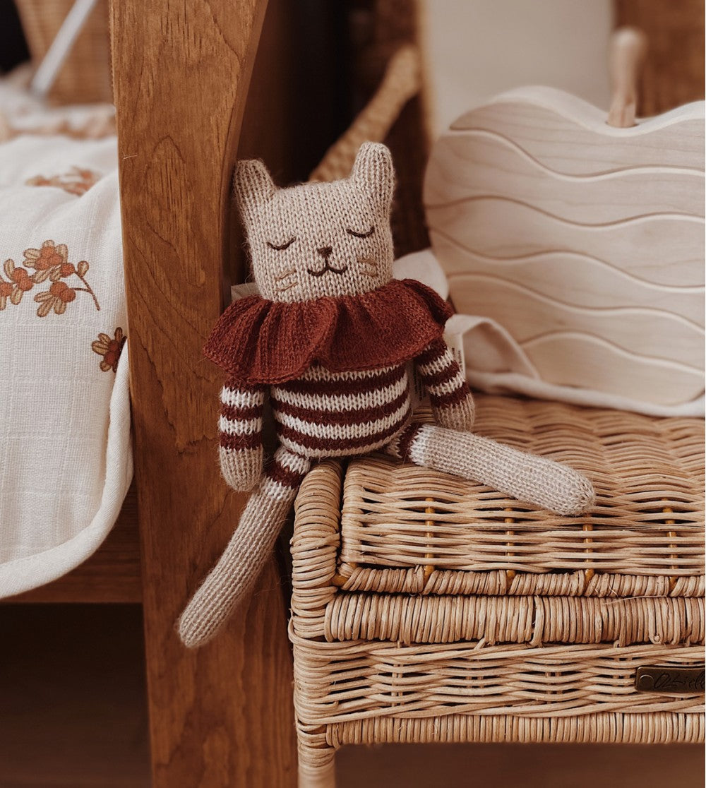 <main sauvage> Kitten knit toy - Sienna striped romper</main>